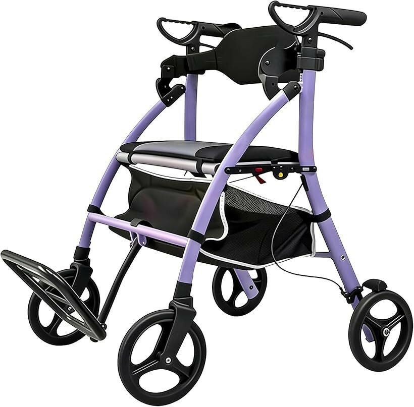 商品コード2br9jgsw8f商品名歩行器 軽量 7.8kg シルバーカー 多機能歩行器 手押し車 折畳み コンパクト 座れる 高さ調節可 高齢者向けショッピングカート 介護用品 歩行補助 買い物カゴ付きブランドHAIBOOカラー紫「商品詳細」製品素材：アルミ合金 耐荷重：120kg 製品重量：7.8kg 展開サイズ：96x62.5x高さ88-100.5cm 折りたたみサイズ：44x62.5x高さ95cm 軽量で持ち運びも簡単。折りたたむと厚さ約44cmと省スペースで、車載・収納にも便利です。「1台3役・多機能歩行サポート」歩行器・ショッピングカート・休憩用シートの3つの機能を1台に集約した多機能歩行器。日常の散歩や買い物、外出時の休憩まで幅広く対応。荷物運搬と歩行補助を同時にこなせるため、高齢者の自立した生活をしっかりサポートします。「高強度アルミx安定構造・耐荷重120kg」軽量かつ耐久性に優れたアルミ合金素材と高剛性の立体フレーム構造を採用。荷重をバランスよく分散し、ぐらつきの少ない安定した走行を実現。最大耐荷重120kgで安心して使用でき、毎日の外出をしっかり支えます。「約7.8kg軽量＆ワンタッチ折りたたみ」本体重量は約7.8kgの軽量設計で、女性やご高齢の方でも扱いやすい仕様。使用しないときはコンパクトに折りたたみ可能で、車のトランク収納や室内保管にも便利。持ち運びや旅行にも最適です。「360°回転タイヤxスムーズ走行」前輪は360°自由回転式で小回りが利き、狭い場所でもスムーズに方向転換可能。パンクの心配がないソリッドタイヤを採用し、滑り止め性・耐摩耗性にも優れています。屋内外問わず、さまざまな路面で快適に移動できます。「快適座面＆安全ブレーキ・細部まで配慮」厚手クッションシートと通気性に優れた背もたれにより、長時間でも快適に休憩可能。ハンドルは高さ調節対応（約150～185cm）で体格に合わせて調整できます。さらに、制動力を細かく調整できるブレーキシステムを搭載し、安全性も向上。杖ホルダー付きで両手が自由になり、外出時の負担を軽減します。※ 他ネットショップでも併売しているため、ご注文後に在庫切れとなる場合があります。予めご了承ください。※ 品薄または希少等の理由により、参考価格よりも高い価格で販売されている場合があります。ご注文の際には必ず販売価格をご確認ください。※ 沖縄県、離島または一部地域の場合、別途送料の負担をお願いする場合があります。予めご了承ください。※ お使いのモニタにより写真の色が実際の商品の色と異なる場合や、イメージに差異が生じることがあります。予めご了承ください。※ 商品の詳細（カラー・数量・サイズ 等）については、ページ内の商品説明をご確認のうえ、ご注文ください。※ モバイル版・スマホ版ページでは、お使いの端末によっては一部の情報が表示されないことがあります。すべての記載情報をご確認するには、PC版ページをご覧ください。本製品は、歩行器・ショッピングカート・休憩用シート付きの1台3役をこなす多機能歩行器です。高強度アルミ合金と高剛性立体フレーム構造を採用し、荷重を分散することで高い安定性と耐久性を実現しました。最大耐荷重120kgで、日常の外出を安心してサポートします。本体重量は約7.8kgの軽量設計。使用しないときはコンパクトに折りたたむことができ、車載や収納にも便利です。360°回転する前輪とパンクの心配がないソリッドタイヤにより、方向転換がしやすく、屋内外さまざまな路面でスムーズに走行できます。取り外し可能な厚手クッションシートと通気性の良い背もたれにより、長時間の使用でも快適。ハンドルは高さ調節が可能で、身長150～185cmの方に対応します。さらに、上下杖ホルダー付きで両手が自由になり、外出時の負担を軽減します。（HB-KR101）