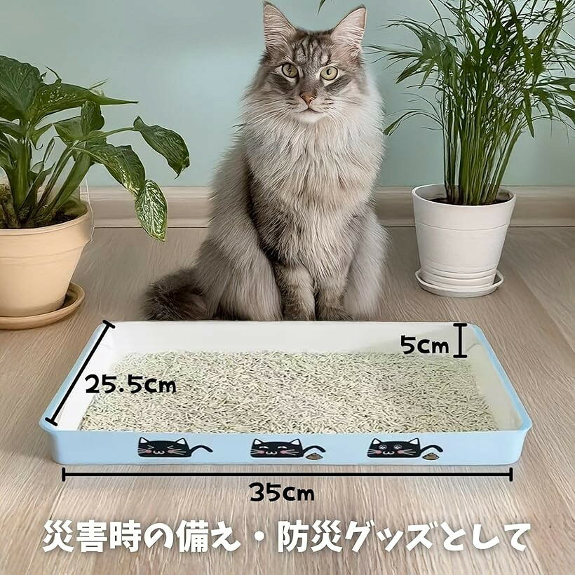 猫 トイレ 猫用品 簡易トイレ 携帯トイレ 折りたたみ お出かけ 防水 組立式 ラミネート紙 5枚セット (ブルー) mlinestore-10247819 エムラインストア サンプル画像2