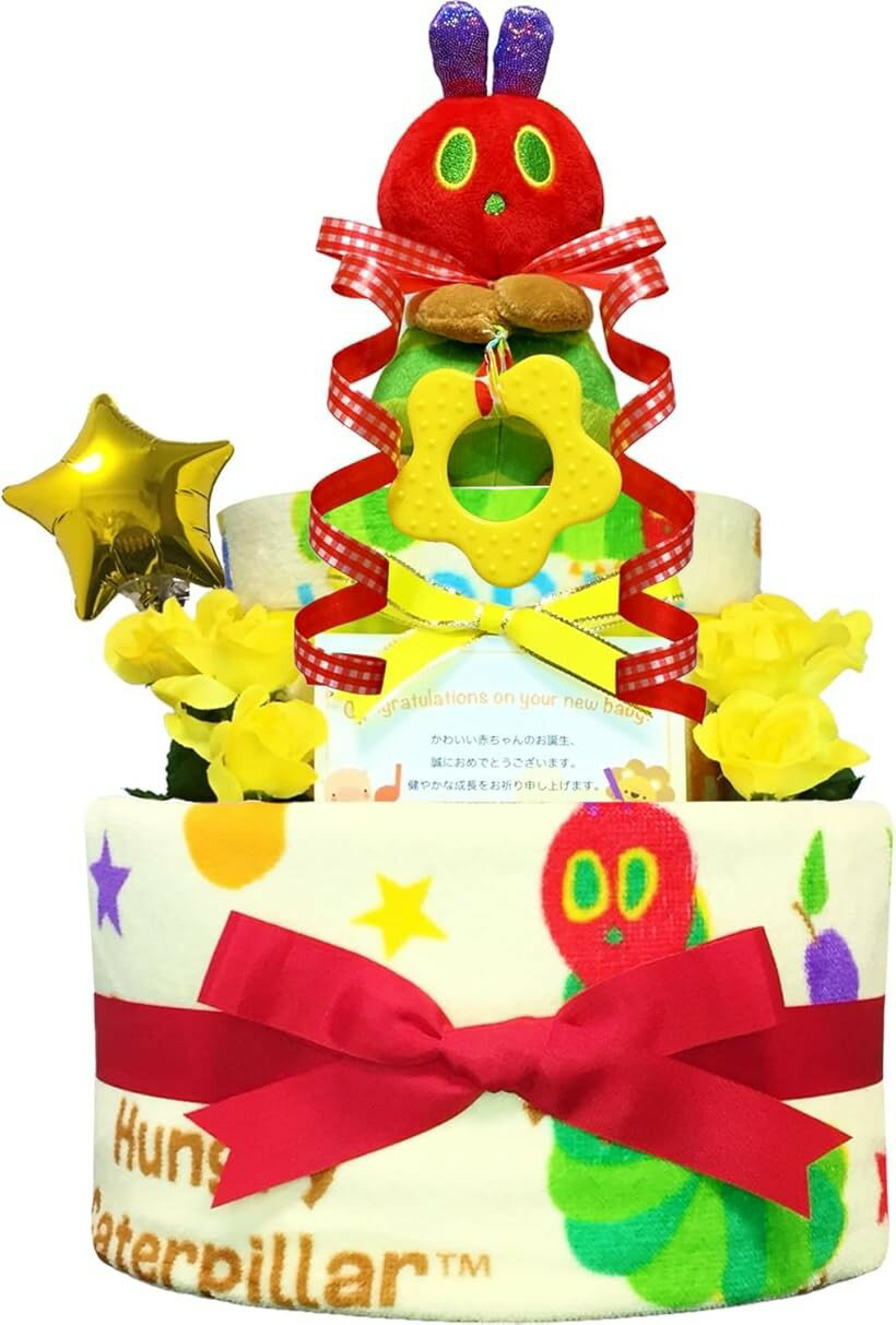 おむつケーキ 男の子 女の子 出産祝い 赤ちゃん 誕生日 ベビーシャワー ギフト 2段...