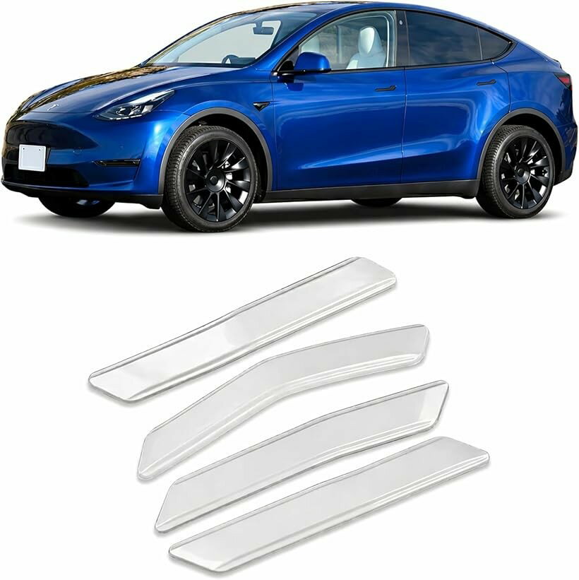 1Off Craftテスラ ドアディフェンダー モデルY ModelY対応 プロテクター ガード ドアパン Tesla ジュニパー ハイランド 簡単取り付け 傷防止 剥がれにくい トリムガード (ホワイト)