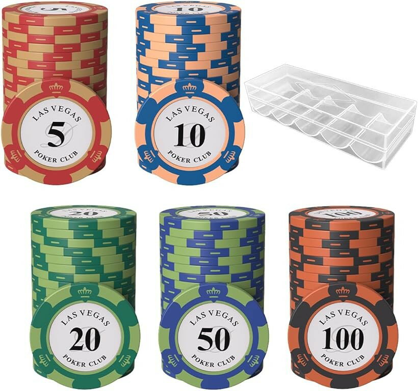 ポーカーチップ カジノチップ 麻雀 ゲーム コイン 収納ケース (5・10・20・50・100...