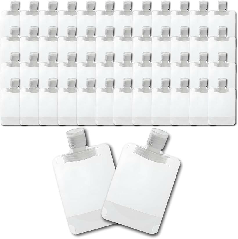 トラベルボトル 50個セット 半透明 小分け 容器 (クリア, 50ml)