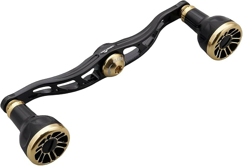 バリエーションコード : 2buyx8tg93商品コード2bk566i194商品名V2.0 105/115/120mm ベイト リール ハンドル 24.5mm ノブ搭載 航空アルミ製 シマノ用 ダイワ用 アブガルシア用 通用 Engn seriesブランドHEIGHTENカラーブラック＆ゴールドサイズ等V2.0 - 120mm特徴: 新型105mm，115mm，120mmハンドル強度高くて軽い。新型V2.0ノブ、全体面取り円滑化改良、軽量8.5g握る感アップ。サイズ: ノブ直径24.5mm、ハンドル軸心距離105mm，115mm，120mm. 総重: 36.5g， 38.5g， 40.5g. 素材: 70シリーズ航空アルミ。適応機種: 取付部4x7mm、5x8mmのDAIWA， SHIMANO， ABU GARCIAのベイトリールに適用。105mm付属品: 4x7mmセンターナット2個、5x8mmセンターナット2個、DAIWA STEEZセンターナット1個、転換スリープ1個、レンチ1個。115mm/120mm付属品: 4x7mmセンターナット2個、5x8mmセンターナット2個、DAIWA STEEZセンターナット1個、6角ワッシャー 6個(取付部4x7mm、5x8mm)、レンチ1個。※ 他ネットショップでも併売しているため、ご注文後に在庫切れとなる場合があります。予めご了承ください。※ 品薄または希少等の理由により、参考価格よりも高い価格で販売されている場合があります。ご注文の際には必ず販売価格をご確認ください。※ 沖縄県、離島または一部地域の場合、別途送料の負担をお願いする場合があります。予めご了承ください。※ お使いのモニタにより写真の色が実際の商品の色と異なる場合や、イメージに差異が生じることがあります。予めご了承ください。※ 商品の詳細（カラー・数量・サイズ 等）については、ページ内の商品説明をご確認のうえ、ご注文ください。※ モバイル版・スマホ版ページでは、お使いの端末によっては一部の情報が表示されないことがあります。すべての記載情報をご確認するには、PC版ページをご覧ください。