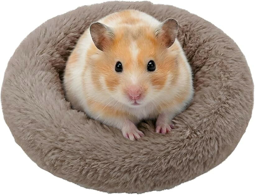 ハムスター ベッド ハウス 家 小屋 寝床 おうち 綿 直帰 (ブラウン, 14 cm)