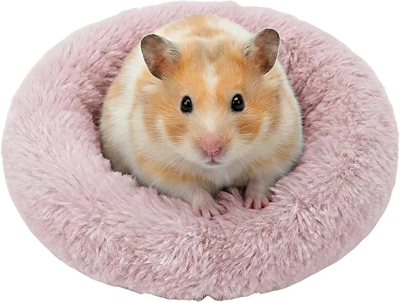 ハムスター ベッド ハウス 家 小屋 寝床 おうち 綿 直帰 (ピンク, 14 cm)