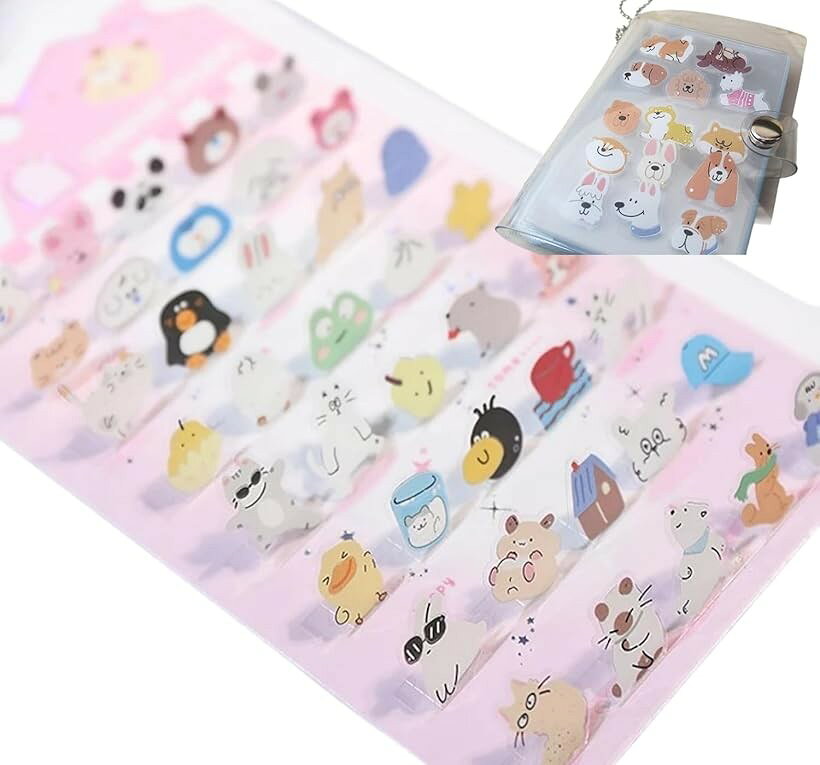 JP-SKURA シール帳 ミニ セット スタンド ぷくぷく ぷっくり おしりぷにぷに 3Dスタンディング (シール帳大+ネコ：ピンクシール, ミニサイズ) mlinestore-10253452 エムラインストア パッケージ画像