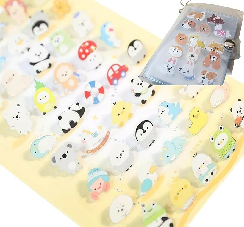 JP-SKURA シール帳 ミニ セット スタンド ぷくぷく ぷっくり おしりぷにぷに 3Dスタンディング (シール帳大+パンダ：黄色シール, ミニサイズ) mlinestore-10253457 エムラインストア パッケージ画像