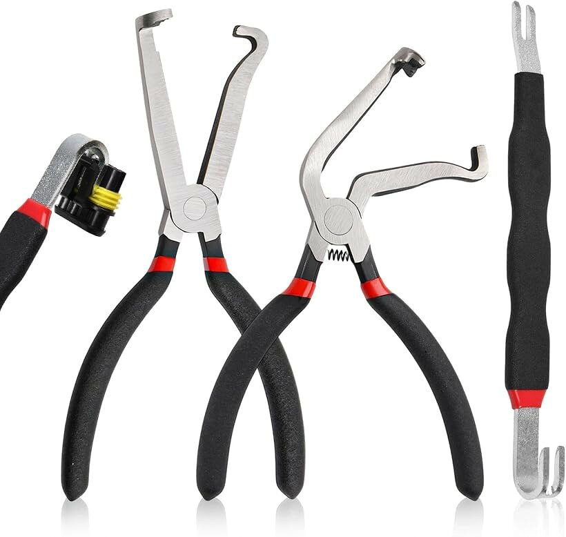 商品コード2brq8n6555商品名3点セット 自動車用 電気コネクターセパレーター ストレート 60°曲げ 二股リリースピック プッシュタブ式端子 外し工具ブランドGOLD DEER「3点セットの工具一式」ストレート型コネクタ外しプライヤー1本、60°曲がり型プライヤー1本、両頭式リリースピック1本が含まれています。修理の際に、素早く確実に電気コネクタを外す必要があるプロの整備士、DIY愛好家、そして車のオーナーに最適です。「高耐久性熱処理炭素鋼」高品質な炭素鋼を使用し、高温焼入れ処理を施すことで、優れた強度と耐久性を実現しています。繰り返し過酷な条件下で使用しても、曲がりや破損、錆びに強く耐えます。人間工学に基づいたディップグリップハンドルは、手にフィットして滑りにくく、手の疲れを軽減します。「簡単な3ステップのコネクタ外し手順」まず、プライヤーの先端にあるフックを使ってインサートを引き抜きます。次に、精密なジョーでロックタブを挟み込み、押し込みます。最後に、ツールを引き抜くことで、センサーやハーネスからコネクタを安全に取り外すことができます。狭くて手が届きにくいエンジンルームでの作業に最適です。「アクセス性を最大限に高めるデュアルヘッド・リリースピック：2種類の先端形状を備えています。片方は角度がついており、クリップの裏側に隠れたコネクタを外すのに適しています。もう片方は直線状で、前面にあるプラグの取り外しに最適です。ケーブルやハウジングに傷をつけることなく、素早く、かつ損傷を与えることなく分離することができます。「あらゆる車種に対応」マスエアフローセンサー（MAF）、燃料噴射装置、イグニッションコイルなどに搭載されているプッシュタブ式電気コネクタを、簡単に外せるように設計されています。SUV、トラック、ジープ、セダン、小型商用車など、あらゆる車種に対応しています。※ 他ネットショップでも併売しているため、ご注文後に在庫切れとなる場合があります。予めご了承ください。※ 品薄または希少等の理由により、参考価格よりも高い価格で販売されている場合があります。ご注文の際には必ず販売価格をご確認ください。※ 沖縄県、離島または一部地域の場合、別途送料の負担をお願いする場合があります。予めご了承ください。※ お使いのモニタにより写真の色が実際の商品の色と異なる場合や、イメージに差異が生じることがあります。予めご了承ください。※ 商品の詳細（カラー・数量・サイズ 等）については、ページ内の商品説明をご確認のうえ、ご注文ください。※ モバイル版・スマホ版ページでは、お使いの端末によっては一部の情報が表示されないことがあります。すべての記載情報をご確認するには、PC版ページをご覧ください。
