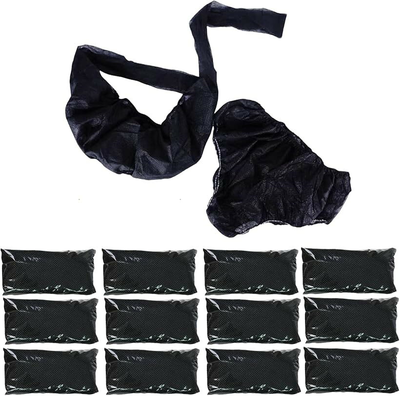 ペーパーショーツ 女性用 使い捨てブラ 紙パンツ 使い捨てショーツ 使い捨て下着 個包装 12組セット (ブラック)