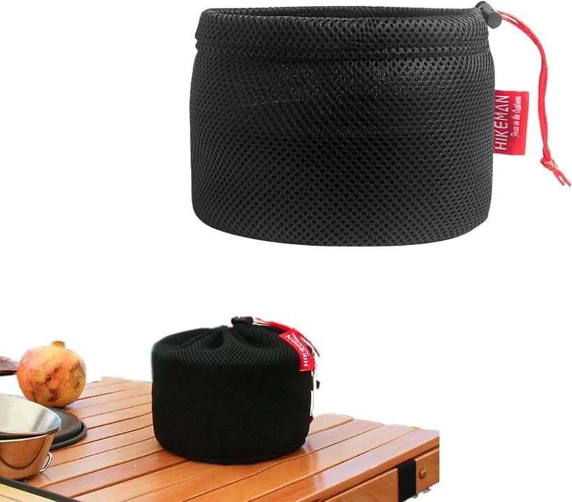 Cookware Organizer, Camping Cooking Utensil Storage, Picnic Bag, Dish Storage, Hiking, Outdoor Cookware Case, Kitchen Convenience (Black, 26x18cm)
