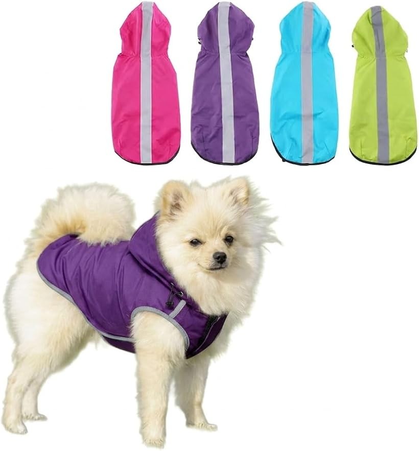 犬 小型犬 レインコート 犬用傘 防水 (パープル, S)