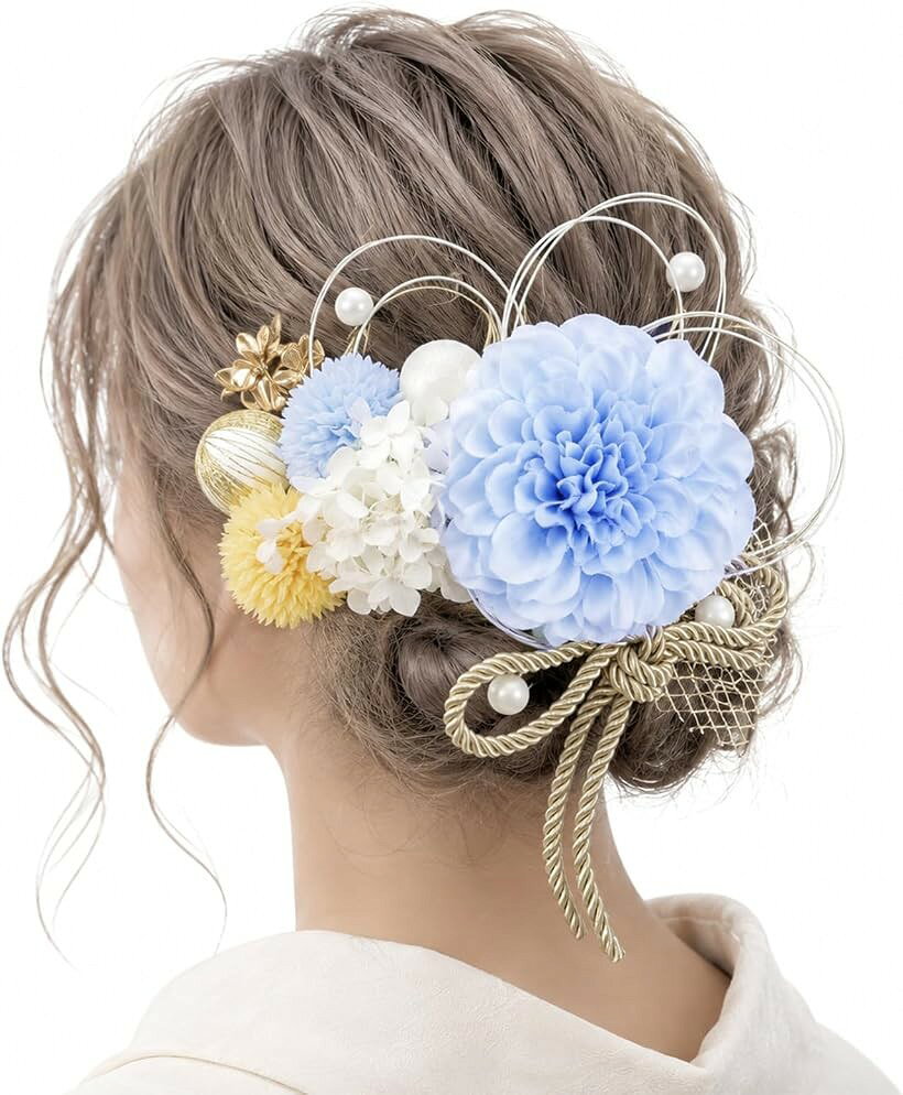 水引付き髪飾り♪（一時的割引） 楽天市場】水引 髪飾り（カラーブルー）（ヘアアクセサリー