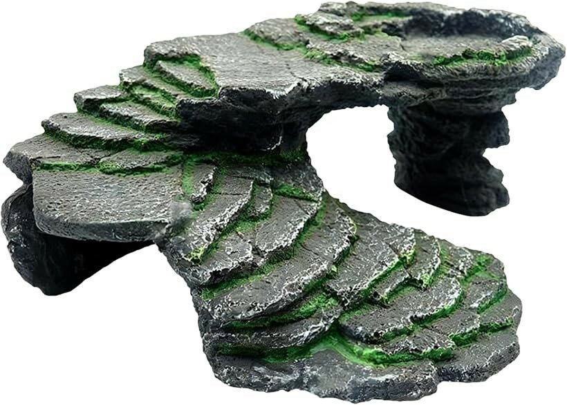 爬虫類シェルター 隠れ家 ロック 登り台 階段 洞窟 レオパ カエル トカゲ カメレオン 亀 両生類 ...