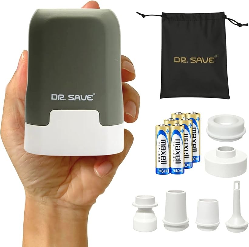 DR.SAVE 乾電池式圧縮エアポンプ MAGIC 旅行 寝具 アウトドア 2in1で空気抜き・入...