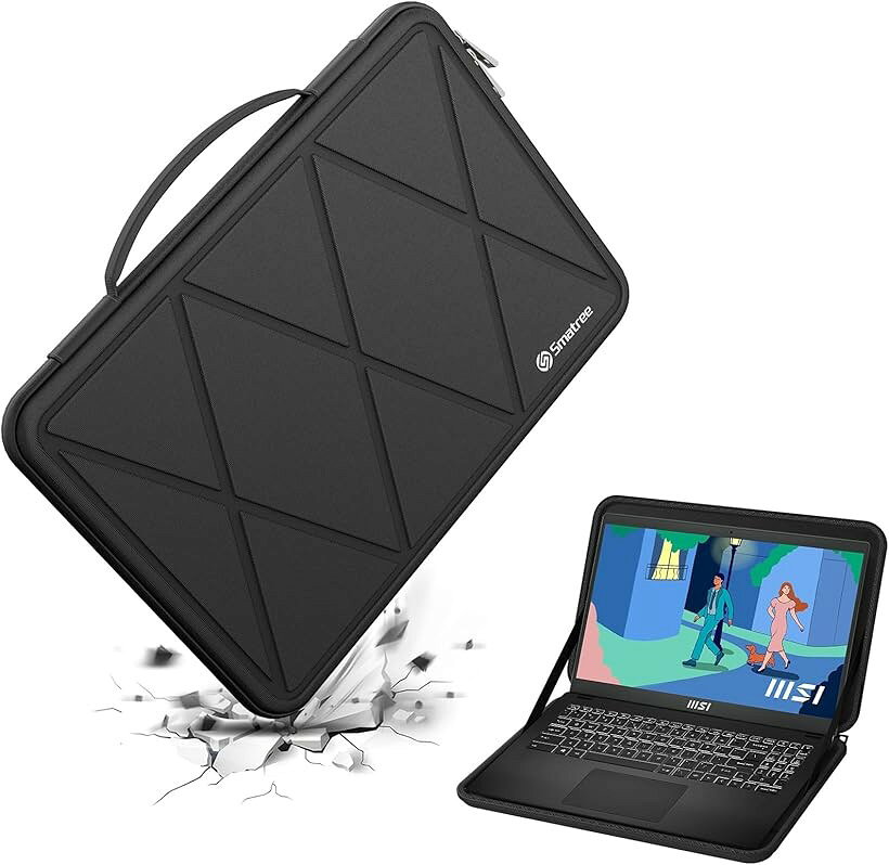 互換品 ノードパソコンEVAハードケース 15.6インチ MSI Modern H B13M-010US/Modern B7M-223US/Modern B12HW-001 M85 (Black, For MSI 15.6インチ（M85）)