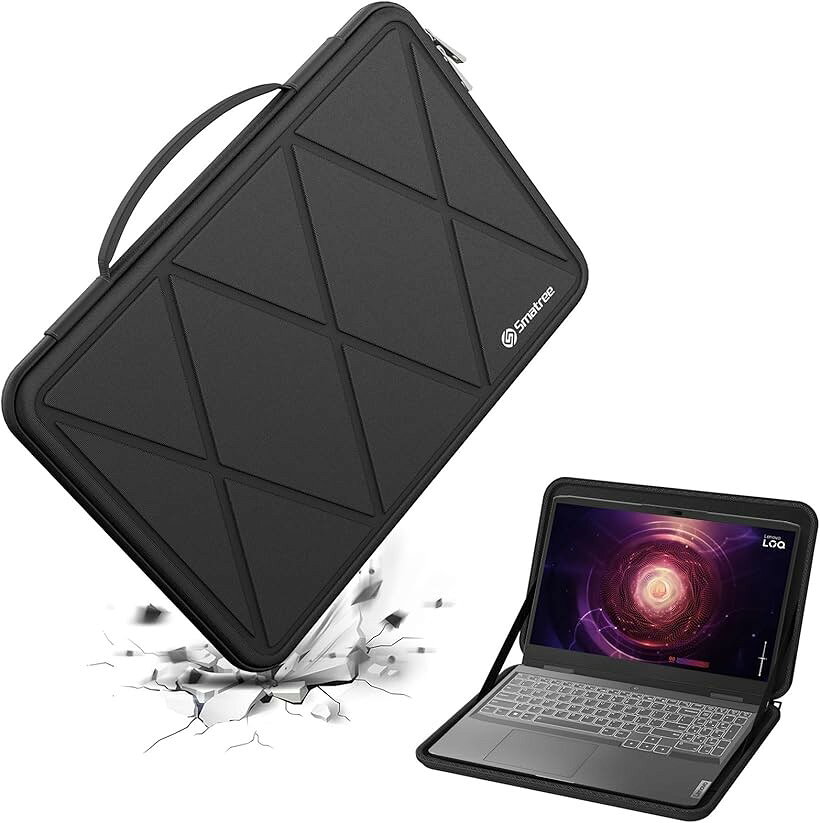 互換品 硬質EVA保護スリーブケース 15インチ Lenovo LOQ 15IRH8 ゲーミングラップトップ用、15インチ IdeaPad Gaming 3 15.6インチ (Black, For Lenovo 15インチ（M103）)