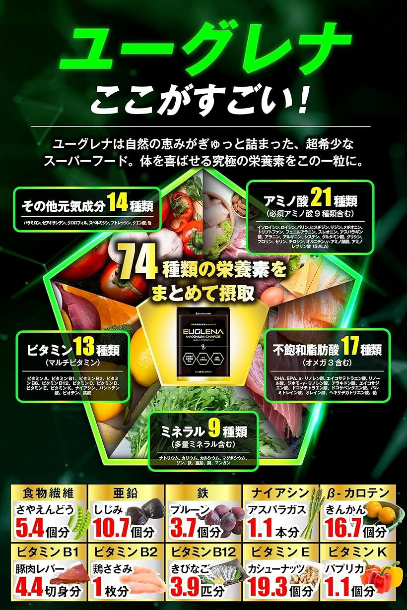 現役医師監修 ユーグレナ マカ 亜鉛 ユーグレナ74種の栄養素x13種類の栄養機能食品...