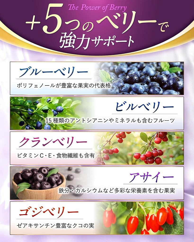 カシス配合量300mgでくっきりを応援 サプリ リポソームルテインx栄養機能食品ビタ...