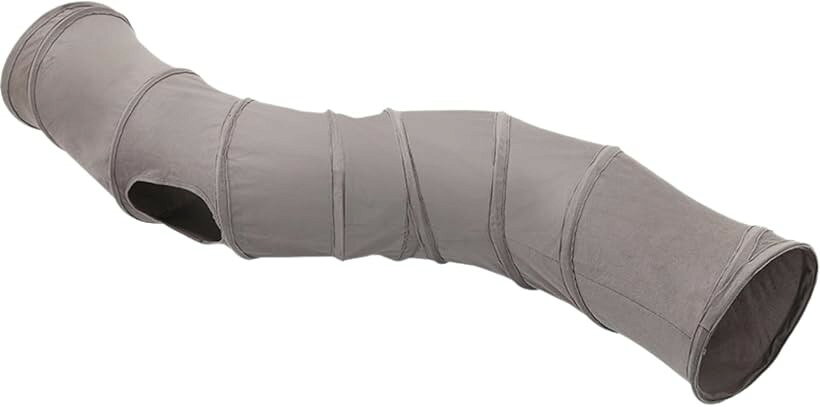 伸縮式トンネル 小動物用 うさぎ 猫 フェレット ロング (グレー, 132cm)