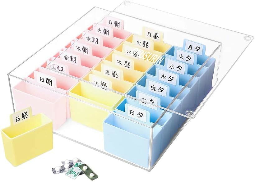 看護師が監修 日本製 薬ケース 1週間 お薬ケース お薬カレンダー 仕分け (02.朝昼夕・1日3回)