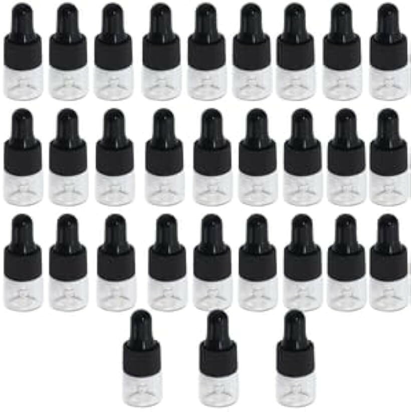 スポイト遮光瓶 スポイトボトル ガラス製 1ml アロマオイル アロマ保存容器 茶色 ...