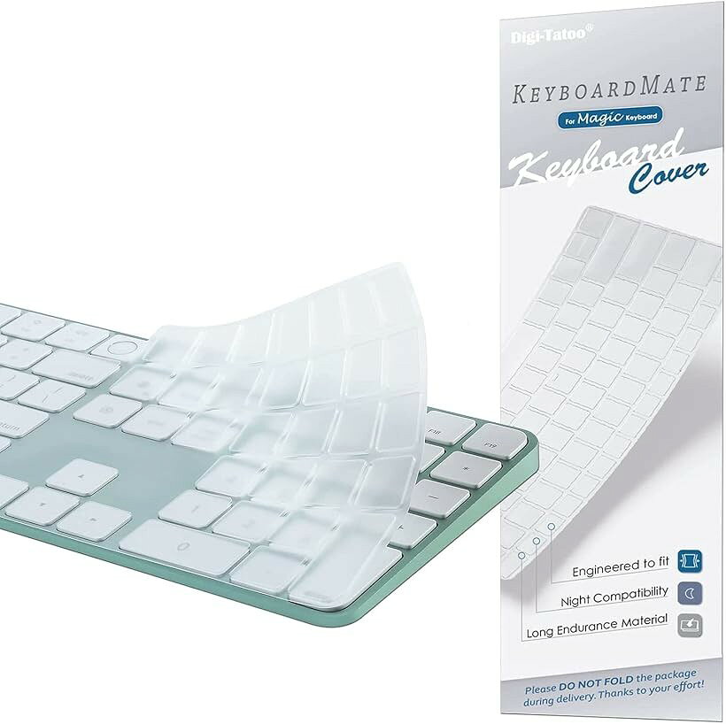 2024年10月発売のA3119には非適合 iMac Magic Keyboard用キーボードカバー 対応英語US配列 - 24インチ スキン Model A2520 (透明, A2520 (US・Touch ID搭載・テンキー付き))
