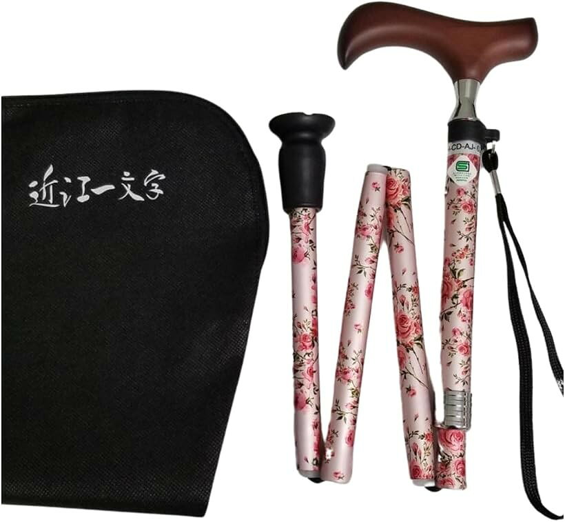 バリエーションコード : 2bjgfcjkhw商品コード2bjgfs09r0商品名愛杖 つえ 折りたたみ杖 軽量 伸縮 ステッキ 日本ブランド コンパクト 身長目安148cm～168cm 花柄ピンクブランド近江一文字カラー花柄ピンク「近江一文字ポーチ」折り畳み杖の収納に便利な杖専門店近江一文字ポーチ付き手元グリップは優しいぬくもり感じる木製「簡易包装」エコの観点から化粧箱は付属しません※ 他ネットショップでも併売しているため、ご注文後に在庫切れとなる場合があります。予めご了承ください。※ 品薄または希少等の理由により、参考価格よりも高い価格で販売されている場合があります。ご注文の際には必ず販売価格をご確認ください。※ 沖縄県、離島または一部地域の場合、別途送料の負担をお願いする場合があります。予めご了承ください。※ お使いのモニタにより写真の色が実際の商品の色と異なる場合や、イメージに差異が生じることがあります。予めご了承ください。※ 商品の詳細（カラー・数量・サイズ 等）については、ページ内の商品説明をご確認のうえ、ご注文ください。※ モバイル版・スマホ版ページでは、お使いの端末によっては一部の情報が表示されないことがあります。すべての記載情報をご確認するには、PC版ページをご覧ください。「軽量で持ち運びに便利」折りたたみ式の杖でバッグに入る大きさ、杖の重量約290g