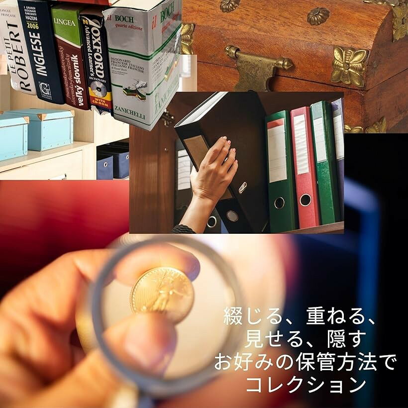 エムラインストアの✦ルナシェ コインアルバム用リフィル 収納ポケット シート コレクション用 硬貨 保管ケース クリアポケット 追加リフィル 記念コイン対応 両面クリア 市販バインダー対応 (25mmx48枚x2レフィル, 2レフィル)｜アングル2