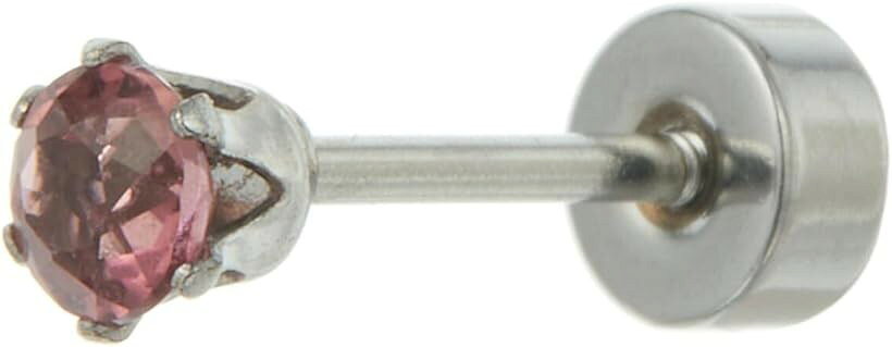 Piena ピエナ サージカルステンレス製 天然石 3mm 片耳用 1個売り 裏ねじ 裏面フラ...