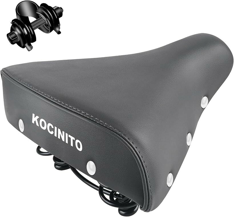 商品コード2brl8xd99n商品名自転車用サドル 低反発素材 衝撃吸収設計 防水防滑 超極厚 痛くないサドル ママチャリ 電動アシスト自転車 ロードバイク マウンテンバイク クロスバイク対応ブランドKOCINITOカラーグレーサイズ等22.8cmx15.2cmx23.4cm「​​夢のクッション性」 厚みのある高反発メモリーフォーム採用で、おしりにやさしい乗り心地。衝撃吸収抜群。​​「​​雨も怖くない」 シームレス設計＆高撥水生地で雨にも強い。水滴はさっと拭くだけの簡単お手入れ。​​「​​レトロな上質感​​ 」 ​​茶革とサイドリベットが醸し出すレトロで上質な雰囲気。デザイン性も高く満足感。​​「​​凸凹もラクラク​​」 高い耐久性のスプリング搭載。凸凹道でも振動を軽減し、疲れにくい快適走行を実現。​​「​​どんな自転車もOK」 ママチャリ、ロードバイク、折り畳み、電動アシストなど様々な自転車に装着可能。13mmレンチで簡単取付。（注意：13mmレンチは付属しておりません。）※ 他ネットショップでも併売しているため、ご注文後に在庫切れとなる場合があります。予めご了承ください。※ 品薄または希少等の理由により、参考価格よりも高い価格で販売されている場合があります。ご注文の際には必ず販売価格をご確認ください。※ 沖縄県、離島または一部地域の場合、別途送料の負担をお願いする場合があります。予めご了承ください。※ お使いのモニタにより写真の色が実際の商品の色と異なる場合や、イメージに差異が生じることがあります。予めご了承ください。※ 商品の詳細（カラー・数量・サイズ 等）については、ページ内の商品説明をご確認のうえ、ご注文ください。※ モバイル版・スマホ版ページでは、お使いの端末によっては一部の情報が表示されないことがあります。すべての記載情報をご確認するには、PC版ページをご覧ください。
