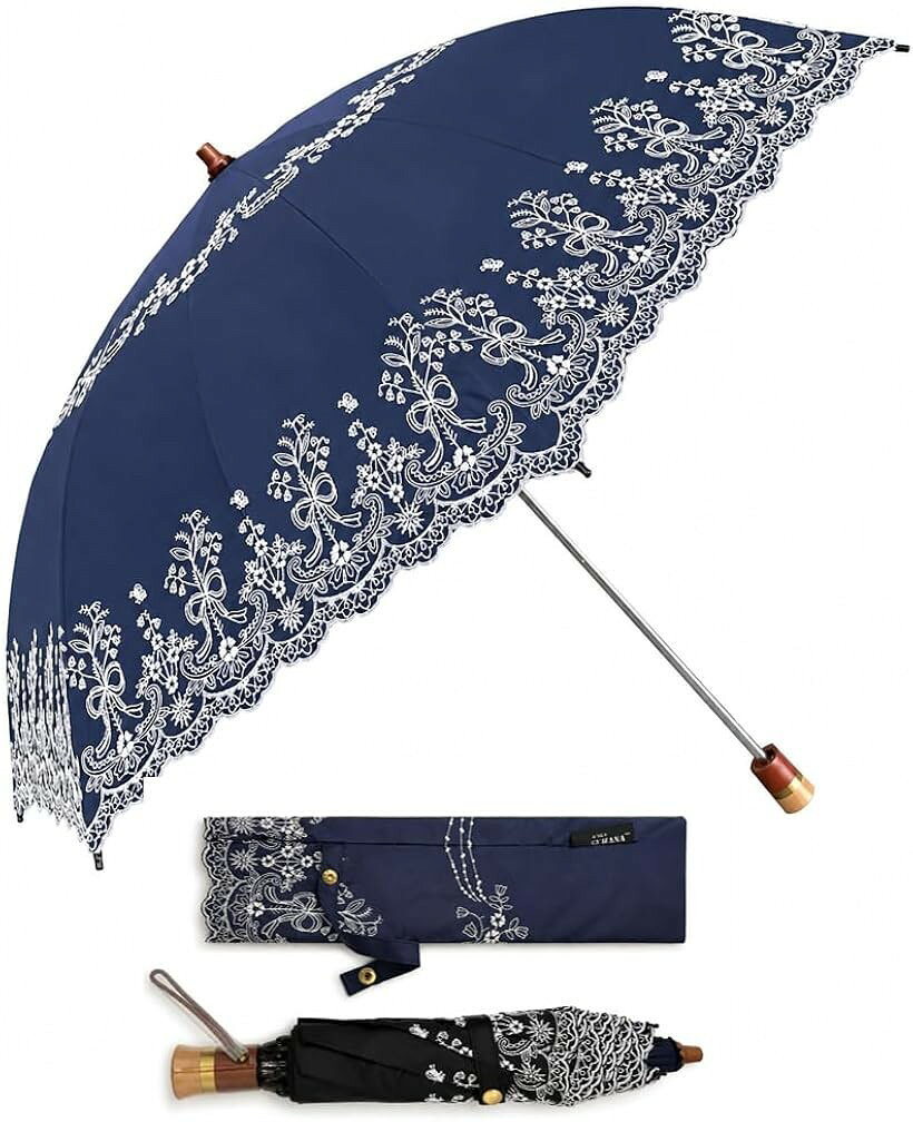 バリエーションコード : 2brn0vj5rh商品コード2brn0ll15i商品名日傘 刺繍入り 花柄 軽量 260g UVカット 遮光 遮熱 折りたたみ傘 コンパクト 折り畳み日傘 紫外線遮断 耐風撥水 晴雨兼用 携帯便利 メンズ レディース 母の日ブランドMaRowsmカラーネイビーサイズ等コンパクト「軽量・コンパクト設計」 バッグにすっきり収納できる軽量コンパクトタイプの折りたたみ日傘。折りたたみ時の厚さはわずか約4cm、長さ約34cm、重量約260gのスリム設計で、毎日の持ち歩きにも負担になりません。通勤・通学・旅行・出張・遠足など幅広いシーンで活躍します。晴雨兼用仕様なので、晴れの日の日差し対策はもちろん、突然の雨や雪の日にも対応。男女兼用で使いやすい上品なデザインです。＊ご使用のモニター環境により、実際の商品と色味が若干異なる場合がございます。「スムーズに開閉できる手開き仕様」 手動で簡単に開閉できる折りたたみ傘です。軽量設計のため扱いやすく、持ち運びにも便利。バッグや車に常備しやすく、急な雨や強い日差しにもすぐ対応できます。毎日の通勤・通学から旅行まで幅広く使える実用的な一本です。「繊細な刺繍レースデザイン」 上品な無地生地に繊細な花柄刺繍レースを施した、高級感のあるエレガントデザイン。傘全体を彩るフラワーモチーフが女性らしさを演出し、シンプルながら華やかな印象を与えます。モノトーンや落ち着いたカラーコーデにも合わせやすく、普段使いからフォーマルシーンまで幅広く活躍します。「晴雨兼用・オールシーズン対応」 UV対策としての日傘利用はもちろん、撥水加工により雨傘としても使用可能。春夏秋冬、季節を問わず使える便利な晴雨兼用折りたたみ傘です。通勤、通学、スポーツ観戦、夏フェス、イベント、アウトドア、キャンプ、旅行など様々なシーンで活躍します。「ギフトにもおすすめ」 上品で高見えする刺繍デザインは、母の日、誕生日、記念日、クリスマス、ホワイトデー、敬老の日、入学祝い、卒業祝い、就職祝いなどの贈り物にもおすすめです。実用性とデザイン性を兼ね備えた折りたたみ傘は、年代を問わず喜ばれるアイテムです。「ご使用時のご注意」本製品にはガラス繊維素材を使用しています。素材の特性上、表面に微細なガラス繊維の先端が露出している場合がございます。ケガや違和感を防ぐため、表示の有無にかかわらず、素手で直接触れないようご注意ください。万が一、ガラス繊維が皮膚に刺さり、痛みや違和感が続く場合は、速やかに医療機関の診察・処置を受けてください。※ 他ネットショップでも併売しているため、ご注文後に在庫切れとなる場合があります。予めご了承ください。※ 品薄または希少等の理由により、参考価格よりも高い価格で販売されている場合があります。ご注文の際には必ず販売価格をご確認ください。※ 沖縄県、離島または一部地域の場合、別途送料の負担をお願いする場合があります。予めご了承ください。※ お使いのモニタにより写真の色が実際の商品の色と異なる場合や、イメージに差異が生じることがあります。予めご了承ください。※ 商品の詳細（カラー・数量・サイズ 等）については、ページ内の商品説明をご確認のうえ、ご注文ください。※ モバイル版・スマホ版ページでは、お使いの端末によっては一部の情報が表示されないことがあります。すべての記載情報をご確認するには、PC版ページをご覧ください。