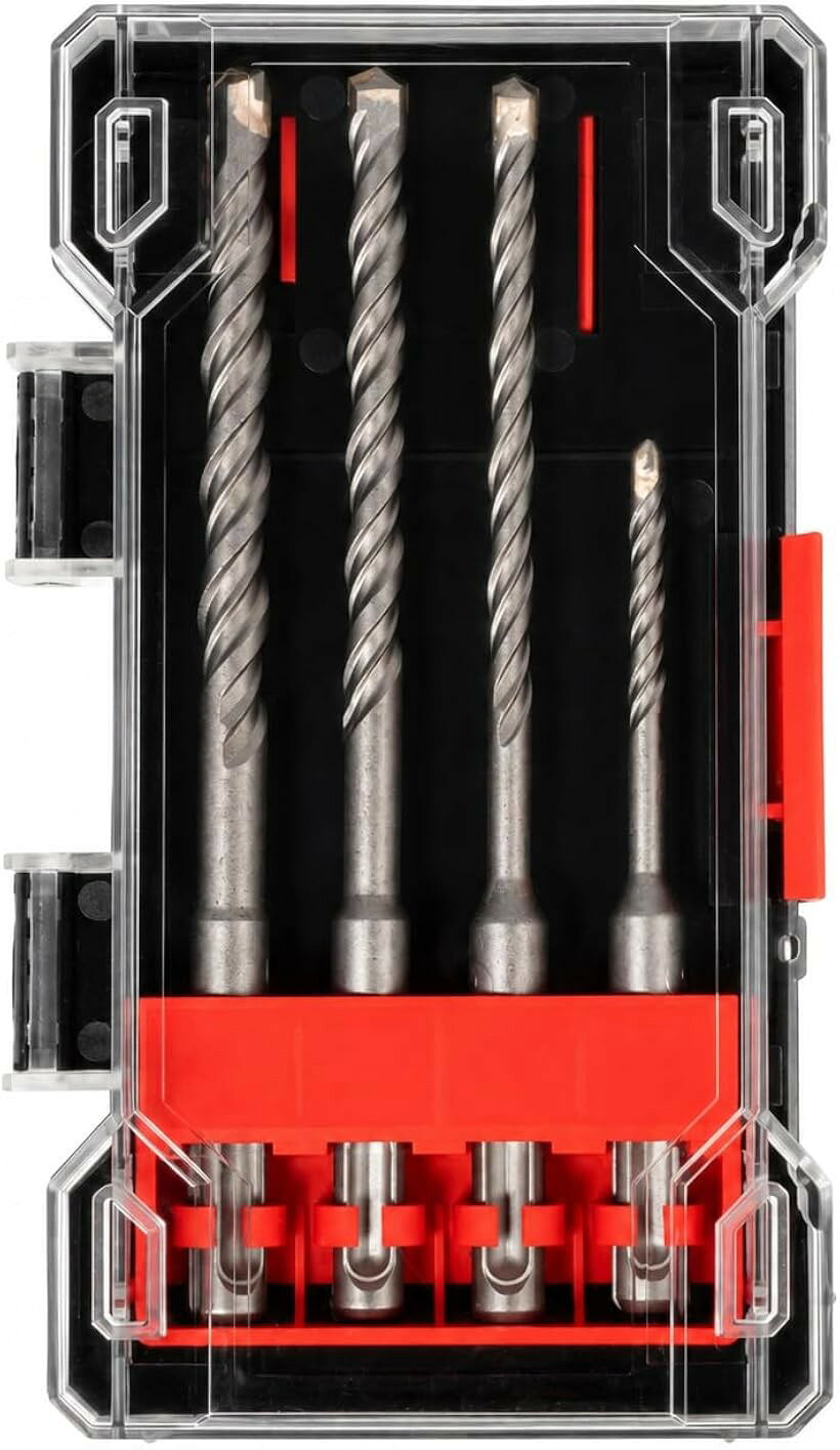 商品コード2bk5n588ys商品名ハンマードリルビット SDSプラス コンクリート レンガ タイル穿孔 超硬合金チップ 収納ケース付きブランドShopXJサイズ等4本セット (5x110mm・6x160mm・8x160mm・10x160mm)「4本セット・豊富なサイズ展開」 5mmx110mm・6mmx160mm・8mmx160mm・10mmx160mmの4サイズをセットでご提供。壁のアンカー打ちから大径穴あけまで、現場のあらゆるニーズに対応します。「コンクリート・レンガ・石材に対応」 超硬合金（HM/CT）チップを採用し、硬い素材への穿孔もスムーズ。新築・リフォーム・DIYを問わずプロの仕上がりを実現します。「SDSプラスシャンク対応」 SDS+（SDSプラス）規格シャンクを採用し、主要メーカーのハンマードリルに幅広く対応。チャッキングで作業中のブレを防止します。「耐久性と精度を両立した設計」 高精度に仕上げられたスパイラル溝が切粉を素早く排出し、ビット寿命を延ばします。繰り返し使用してもキレの良い穿孔を維持します。「コンパクト収納ケース付き」 専用の整理ケース付きで、工具箱の中でもビットがバラつかず管理が簡単。現場への持ち運びにも便利です。※ 他ネットショップでも併売しているため、ご注文後に在庫切れとなる場合があります。予めご了承ください。※ 品薄または希少等の理由により、参考価格よりも高い価格で販売されている場合があります。ご注文の際には必ず販売価格をご確認ください。※ 沖縄県、離島または一部地域の場合、別途送料の負担をお願いする場合があります。予めご了承ください。※ お使いのモニタにより写真の色が実際の商品の色と異なる場合や、イメージに差異が生じることがあります。予めご了承ください。※ 商品の詳細（カラー・数量・サイズ 等）については、ページ内の商品説明をご確認のうえ、ご注文ください。※ モバイル版・スマホ版ページでは、お使いの端末によっては一部の情報が表示されないことがあります。すべての記載情報をご確認するには、PC版ページをご覧ください。