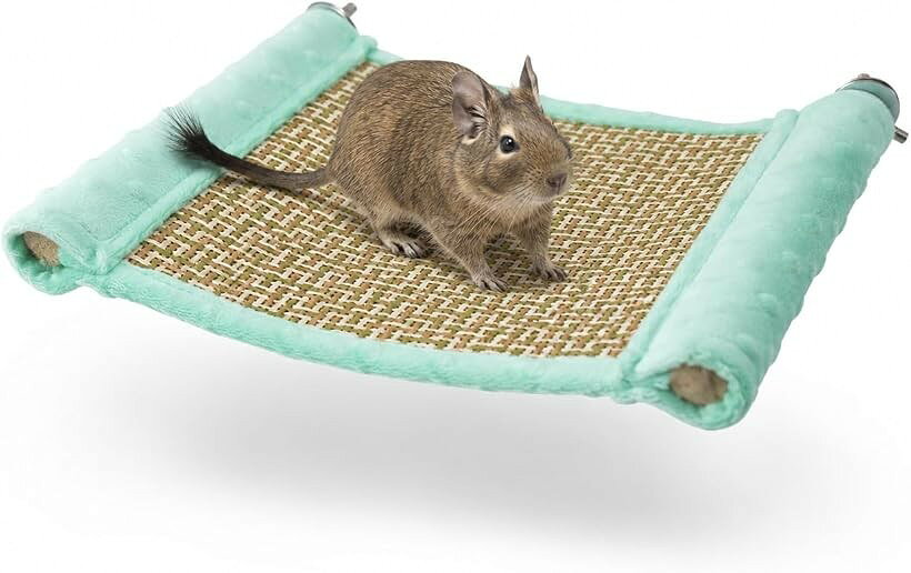デグー ステージ ハンモック ステップ ケージ チンチラ モルモット おもちゃ洗える (ミルクミント, 約23x20cm)