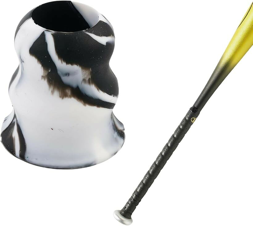 バット タイカップ グリップ 野球 グリップエンド フレアグリップ シリコン製 カバー 打撃 滑り止め スポーツ 用品 強化 補助 (ブラックxホワイト)