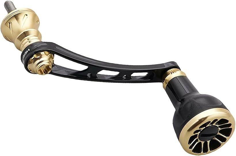 バリエーションコード : 2b4qw5rg1j商品コード2bk5ylqtt6商品名56mm リール ハンドル シマノ SHIMANO ダイワ DAIWA 通用 スピニングリール 用 Arch EngineブランドHEIGHTENカラーV2.0 - ブラックノブ - ブラック＆ゴールドサイズ等56mm「特徴」新型Archハンドルで更に軽い、突き出すT型ノブで手から外しにくい、滑りにくい、スカートDIY可能、ソケット高さ調整可能。「サイズ」ハンドル軸心距離56mm、ノブ直径24.5mm 「総重」25.8g「素材」70シリーズ航空アルミ。「付属」SHIMANO ソケット 1個、DAIWA ソケット 1個、レンチ1個。「適応機種」SHIMANO、DAIWA通用。SHIMANO、DAIWAのスピニングリールハンドルに適用。※ 他ネットショップでも併売しているため、ご注文後に在庫切れとなる場合があります。予めご了承ください。※ 品薄または希少等の理由により、参考価格よりも高い価格で販売されている場合があります。ご注文の際には必ず販売価格をご確認ください。※ 沖縄県、離島または一部地域の場合、別途送料の負担をお願いする場合があります。予めご了承ください。※ お使いのモニタにより写真の色が実際の商品の色と異なる場合や、イメージに差異が生じることがあります。予めご了承ください。※ 商品の詳細（カラー・数量・サイズ 等）については、ページ内の商品説明をご確認のうえ、ご注文ください。※ モバイル版・スマホ版ページでは、お使いの端末によっては一部の情報が表示されないことがあります。すべての記載情報をご確認するには、PC版ページをご覧ください。「特徴」T型ノブで手から外しにくい、滑りにくい。新型ハンドルで更に軽い、スカートDIY可能、スカート緩まない。「適応機種」SHIMANO、DAIWA通用。SHIMANO、DAIWAのスピニングリールハンドルに適用。「商品特性」：綺麗な外観、高性能素材、CNC精密加工技術，丈夫で軽い、耐海水、耐腐食、耐久性、安定回転、滑り止め設計、キャップ緩み止め設計、錆付かない、コントロール性能上がり、人体工学設計で疲れない。