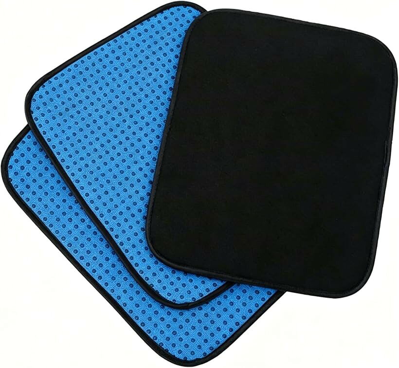 Life2 キク ボウリングボールタオル 3枚セット マイクロファイバー ボール拭きクロス クリーニングタオル メンテナンス用品 吸水速乾 ブルー (ブルー, 中くらい)