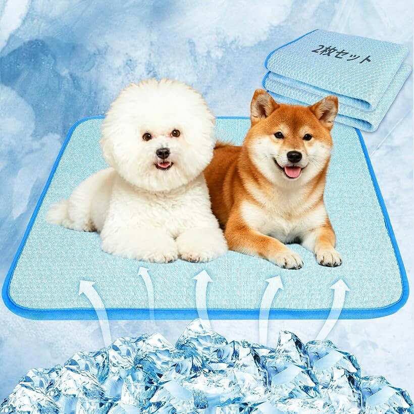 ペット ひんやりマット 犬 猫用洗えるペットシーツ おしっこマット ペット用 トイレ下敷きマット 夏用 ペット用シーツ 接触冷感 防水/消臭/速乾 洗濯機で丸洗い 繰り返し利用可能 毛玉ゼロ (ブルー, M(67x50cm)x1枚（冷感）)