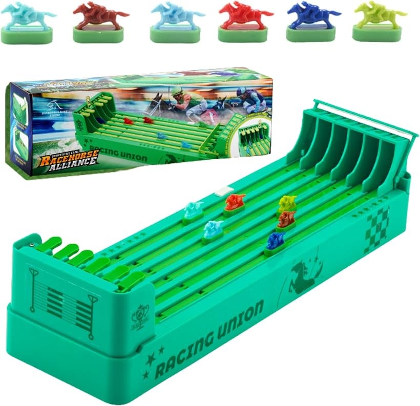 競馬ゲーム 卓上レース 電動競馬おもちゃ 6頭立て 自動走行 ランダムレース 馬券予想ゲーム 収納ボックス付き 最大6人対応 パーティー 単三電池式 家族遊び 誕生日 プレゼント