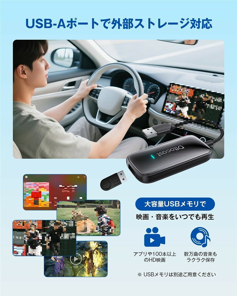 公式Ottocast オットキャスト Play2Video Ultra ワイヤレスCarPlayアダプター