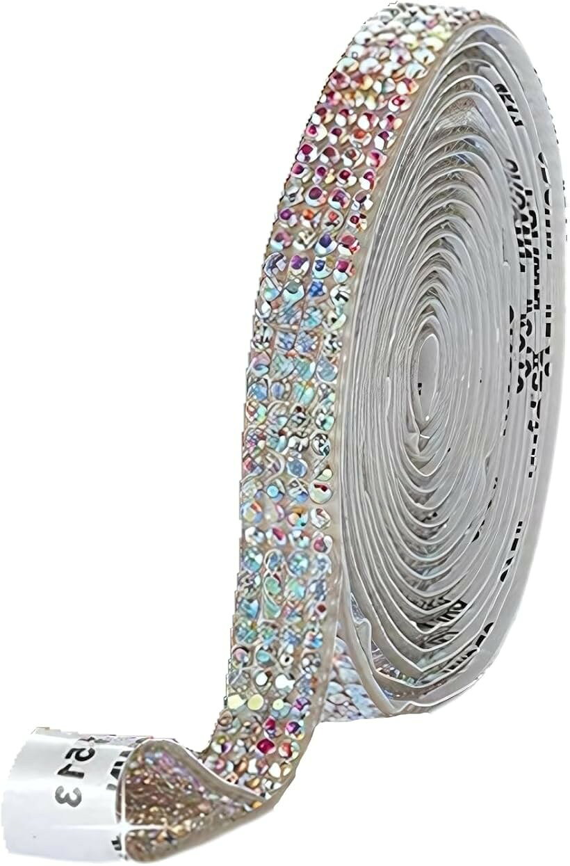 ラインストーン テープ キラキラ 自粘着 デコシール 長さ90cm 手芸 DIY用 (オーロ...