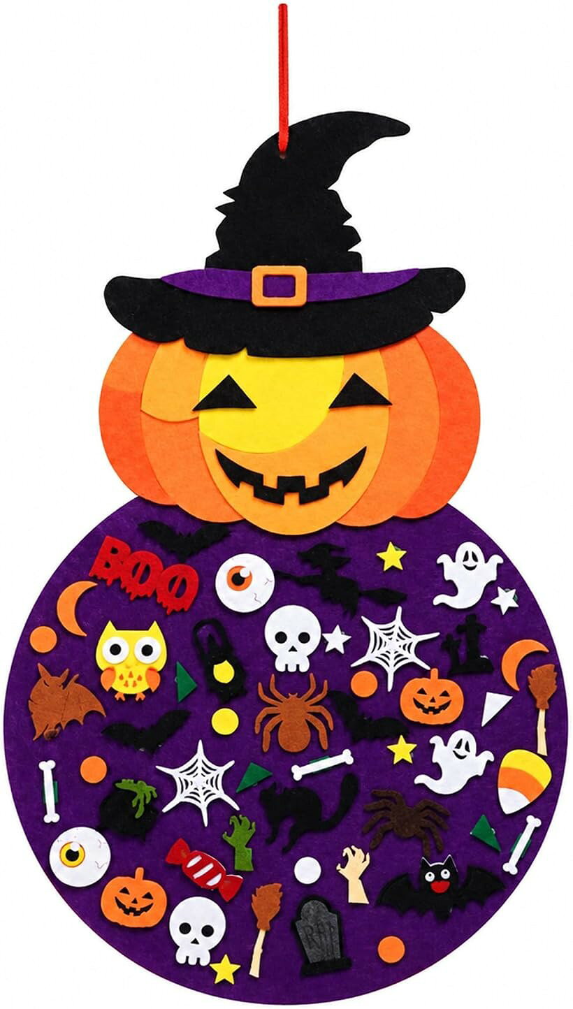 バリエーションコード : 2bk3s6qlqp商品コード2bk3sy3n9c商品名ハロウィン飾り魔女帽子かぼちゃ黒猫フェルト壁飾り 付け替えオーナメント 収納 壁 ドア 店舗装飾ブランドEKGARDEカラー魔女帽子かぼちゃサイズ等高さ約85cm、幅約54cmかぼちゃを中心にした大きなフェルトのベースへ、ハロウィンモチーフの飾りを自由に取り付けて楽しめる壁飾りです。魔女の帽子をかぶったかぼちゃのデザインと、かぼちゃの上から黒猫が顔をのぞかせるデザインの2種類があり、どちらも壁へ掛けた瞬間にハロウィンらしい雰囲気を演出できます。オレンジ、黒、紫、緑など季節感のある色を組み合わせた華やかな外観で、玄関、リビング、廊下、パーティー会場などの壁面やドアに使用できます。存在感のある大きさのため、自宅の飾り付けだけでなく、店内の季節装飾としても活用できるフェルトオーナメントです。付属するフェルト飾りは、かぼちゃや円形のボディー部分へ好みの位置に取り付けられ、完成後も配置を変えながら繰り返し楽しめます。全体へ均等に広げたり、中央へ集めたり、色やモチーフの組み合わせを考えたりと、飾る人の好みに合わせて自由にアレンジできます。家族や友人と相談しながら飾り付ける時間を楽しめるほか、一度完成させた後も並びを変えることで異なる表情を作れます。毎年同じ配置に固定せず、飾る場所や周囲の装飾に合わせて組み替えられるため、一つのセットでさまざまな飾り方を取り入れられ、飾り付けのたびに異なる印象を楽しめます。魔女帽子かぼちゃは、本体1枚と飾り49個を合わせた全50ピースで、高さ約85cm、幅約54cm、重さは約200gです。黒猫かぼちゃは、黒猫とかぼちゃの大きな2パーツに飾り46個を加えた全48ピースで、高さ約77cm、幅約64cm、重さは約400gです。デザインによって本体の構成、付属する飾りの個数、縦横の寸法、重さが異なります。設置予定の壁やドアの広さを確認し、デザインとサイズを選択してください。どちらもかぼちゃ部分を中心に飾りを配置でき、完成後は華やかなハロウィンの壁面装飾として使用できます。壁やドアへ吊り下げて飾れるため、床や棚の上に広い設置場所を用意せず、空いている壁面を使って季節の装飾を加えられます。自宅では玄関、リビング、廊下、パーティー会場などに飾ることができ、家族や友人を迎える空間をハロウィンらしい雰囲気にまとめられます。家庭だけでなく、ケーキ店、焼き菓子店、菓子売り場、玩具を扱う店舗などのディスプレイにも活用できます。ショーケースや商品棚の近くへ配置すれば、黒猫やかぼちゃのデザインが目に入りやすく、店内へ季節感を加える壁面装飾として使用でき、入口付近の飾り付けにも活用できます。飾りの配置を変更できるため、自宅の壁、玄関ドア、店舗の売り場など、設置する場所に合わせた見せ方を選べます。シーズン終了後は飾りを本体から外し、本体と分けてまとめることで、次回の飾り付けに備えた収納もしやすくなります。魔女帽子かぼちゃは、かぼちゃの顔と紫色の円形部分を組み合わせた縦長のデザインです。黒猫かぼちゃは、緑色の目を持つ黒猫とかぼちゃを組み合わせ、横方向にも存在感のあるデザインです。それぞれ形状、ピース数、寸法、重量が異なるため、商品選択欄で希望するデザインを確認してから選択してください。※ 他ネットショップでも併売しているため、ご注文後に在庫切れとなる場合があります。予めご了承ください。※ 品薄または希少等の理由により、参考価格よりも高い価格で販売されている場合があります。ご注文の際には必ず販売価格をご確認ください。※ 沖縄県、離島または一部地域の場合、別途送料の負担をお願いする場合があります。予めご了承ください。※ お使いのモニタにより写真の色が実際の商品の色と異なる場合や、イメージに差異が生じることがあります。予めご了承ください。※ 商品の詳細（カラー・数量・サイズ 等）については、ページ内の商品説明をご確認のうえ、ご注文ください。※ モバイル版・スマホ版ページでは、お使いの端末によっては一部の情報が表示されないことがあります。すべての記載情報をご確認するには、PC版ページをご覧ください。
