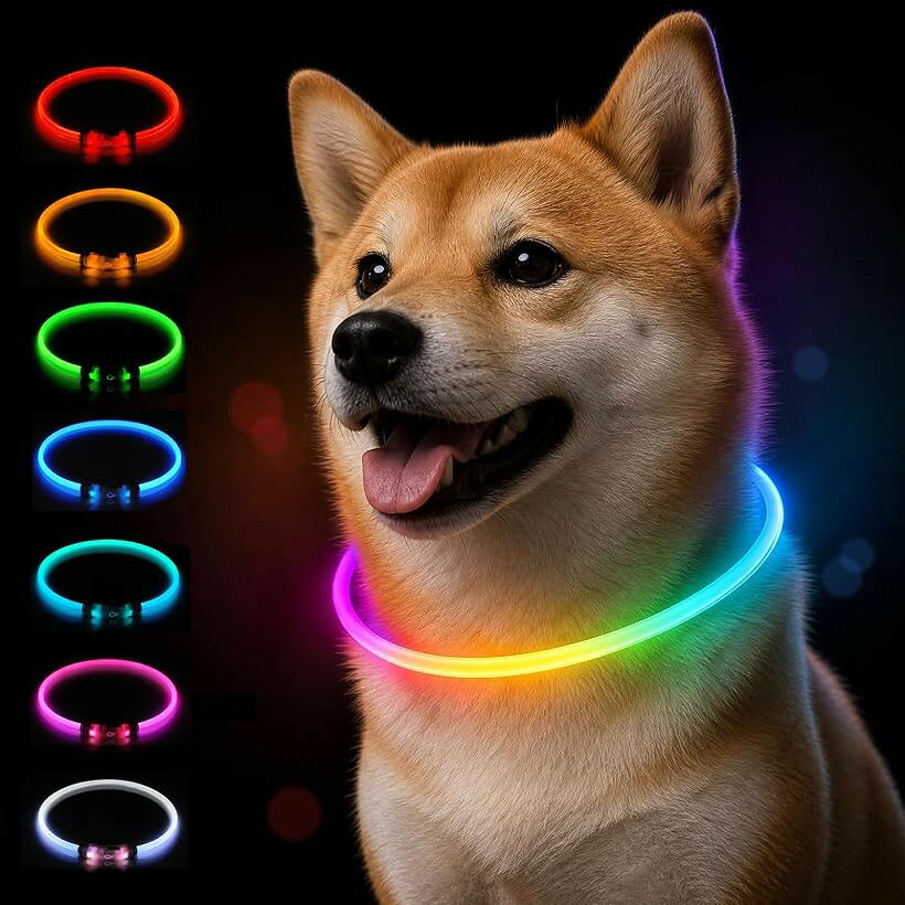 商品コード2bk2t8vyrk商品名犬 光る首輪 11種類発光モード 首輪 光る 充電式 多色発光 散歩 ライト サイズ調整可能 小型・中型・ 大型犬ブランドSazuikカラーマルチカラー（多色発光）「11種類発光モード」暗い時間帯のお散歩では、愛犬の存在を周囲にしっかり知らせることが大切です。この光る首輪には7色の常時点灯（レッド・グリーン・ブルー・オレンジ・シアン・ピンク＆パープル・ブルー＆ホワイト）に加え、ブルー＆ホワイト高速点滅、レインボー高速点滅・低速点滅・呼吸点滅を搭載。シーンやお好みに合わせて手軽に切り替えられます。電源ボタンを短く押すだけで発光パターンを順番に切り替えられ、長押しで電源が切れます。愛犬との夜のお散歩を、より快適に楽しめる犬用ライト首輪です。「ワンタッチ構造で着脱ラクラク」毎日のお散歩で使うものだからこそ、着脱のしやすさにもこだわりました。従来タイプとは異なる、押すだけで取り外せるワンタッチリング構造を採用し、リング部分を指で押し込むだけで簡単に着脱できます。差し込み口の向きを細かく合わせる必要がないため、お散歩前の準備や帰宅後の取り外しもスムーズになります。「超高輝度・高い視認性」高輝度LEDの光を首輪全体に伝える導光構造を採用し、夜間でも愛犬の存在を周囲にしっかり知らせます。約500m先からでも視認しやすい高輝度設計で、車・バイク・自転車などが行き交う夜間のお散歩時の安全対策をサポートします。暗い夜道でも愛犬の居場所を確認しやすく、夜のお散歩はもちろん、早朝のお出かけやキャンプなどのアウトドアシーンにも活躍する犬用カラフル首輪です。「USB充電式・長時間点灯」ペット 光る首輪はUSB充電式なので、面倒な電池交換は不要。繰り返し使えて経済的です。約1時間の充電で最大約10時間使用でき、毎日の夜のお散歩でも充電切れを気にせず、快適にお使いいただけます。生活防水仕様のため、小雨や水しぶきがかかる程度なら使用できます。濡れた場合は、乾いた布で水分を拭き取ってください。バッテリーの部分に水が入らないようにご注意ください。「愛犬に合わせて長さを自由に調節」首周り約30～70cmに対応し、愛犬のサイズに合わせて余分な部分をハサミでカットするだけで簡単に長さを調整できます。チワワやトイプードルなどの小型犬から、柴犬やコーギーなどの中型犬、さらに大型犬まで幅広く対応できます。少しずつカットしながら調整できるため、愛犬の体格に合わせやすく、犬種やサイズを問わず快適なフィット感を目指せます。※ 他ネットショップでも併売しているため、ご注文後に在庫切れとなる場合があります。予めご了承ください。※ 品薄または希少等の理由により、参考価格よりも高い価格で販売されている場合があります。ご注文の際には必ず販売価格をご確認ください。※ 沖縄県、離島または一部地域の場合、別途送料の負担をお願いする場合があります。予めご了承ください。※ お使いのモニタにより写真の色が実際の商品の色と異なる場合や、イメージに差異が生じることがあります。予めご了承ください。※ 商品の詳細（カラー・数量・サイズ 等）については、ページ内の商品説明をご確認のうえ、ご注文ください。※ モバイル版・スマホ版ページでは、お使いの端末によっては一部の情報が表示されないことがあります。すべての記載情報をご確認するには、PC版ページをご覧ください。