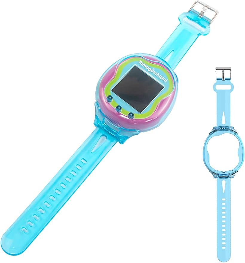 Tamagotchi Uni 対応 きせかえバンド 防水 軽量 柔らかいシリコン 耐衝撃 長さ調整 簡単装着 ブルー (ブルー)