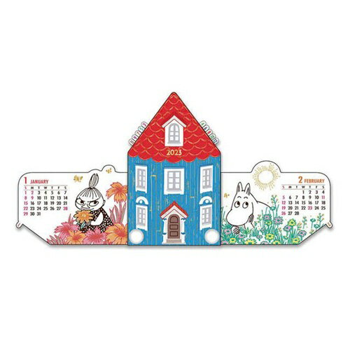 2023Calendar ムーミン 卓上カレンダー2023年 ダイカットスライド 2ヶ月 北欧 APJ インテリア 令和5年暦 予約 メール便可 マシュマロポップ