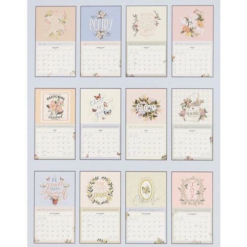 2023 Calendar LANG ラング 壁掛けカレンダー2023年 BE GENTLE WITH YOURSELF Lily＆Val カントリー フラワー インテリア 令和5年暦 予約 マシュマロポップ