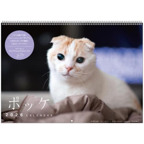 2026Calendar ポッケ 壁掛けカレンダー2026年 スケジュール ねこ APJ 動物写真 書き込み インテリア 令..
