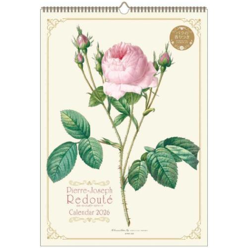 2026Calendar ルドゥーテ 壁掛けカレンダー2026年 壁掛け ばらの香り付 スケジュール フラワー APJ 花 書き込み インテリア 令和8年暦 マシュマロポップ