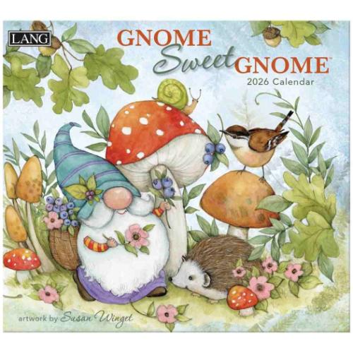 2026 Calendar LANG ラング 壁掛けカレンダー2026年 Gnome Sweet Gnome Susan Winget カントリー インテリア 令和8年暦 マシュマロポップ