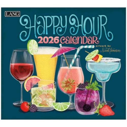 2026 Calendar LANG ラング 壁掛けカレンダー2026年 Happy Hour Nicole Tamarin カントリー ドリンク ..
