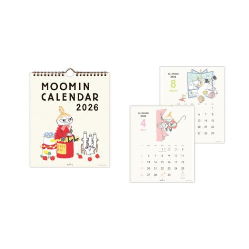 2026 Calendar ムーミン リングカレンダー壁掛 小型カレンダー2026年 MO縦型リトルミイ 北欧 日本ホールマーク スケジュール 書き込み 令和8年暦 マシュマロポップ